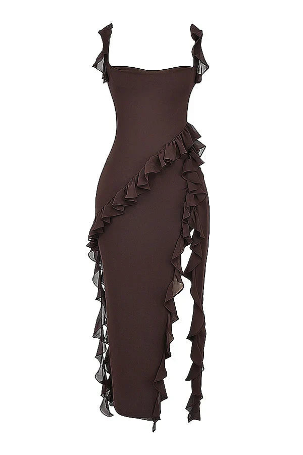 Blanca | Vestido Largo Con Volantes