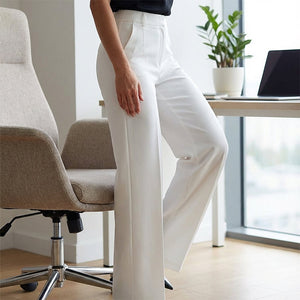 Pantalones de traje de mujer con cintura alta