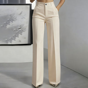 Pantalones de traje de mujer con cintura alta